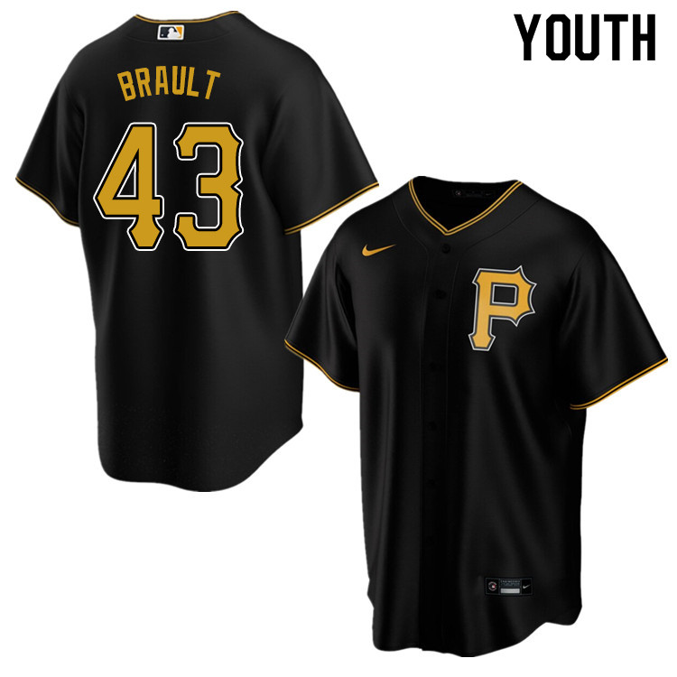Nike Youth #43 Steven Brault Pittsburgh Pirates Baseball Jerseys Sale-Black